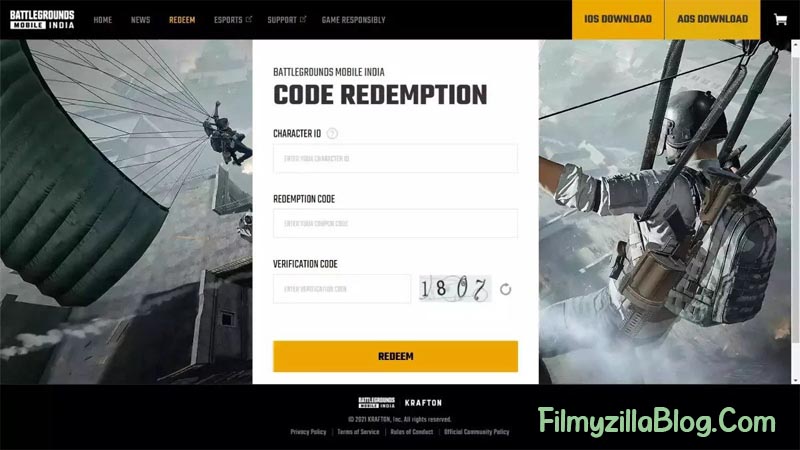 BGMI Redeem Code Today