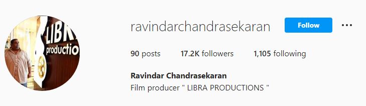 Ravindar’s Instagram profile